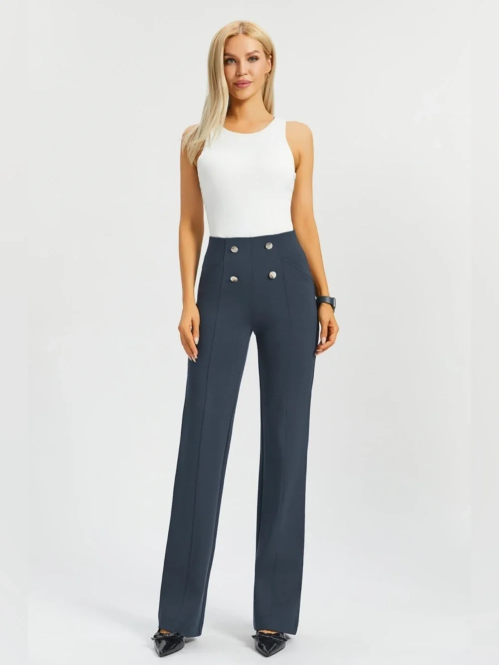 Betabrand Atlantic DPYP High-Rise Wide-Leg 2XL Petite NWOT
